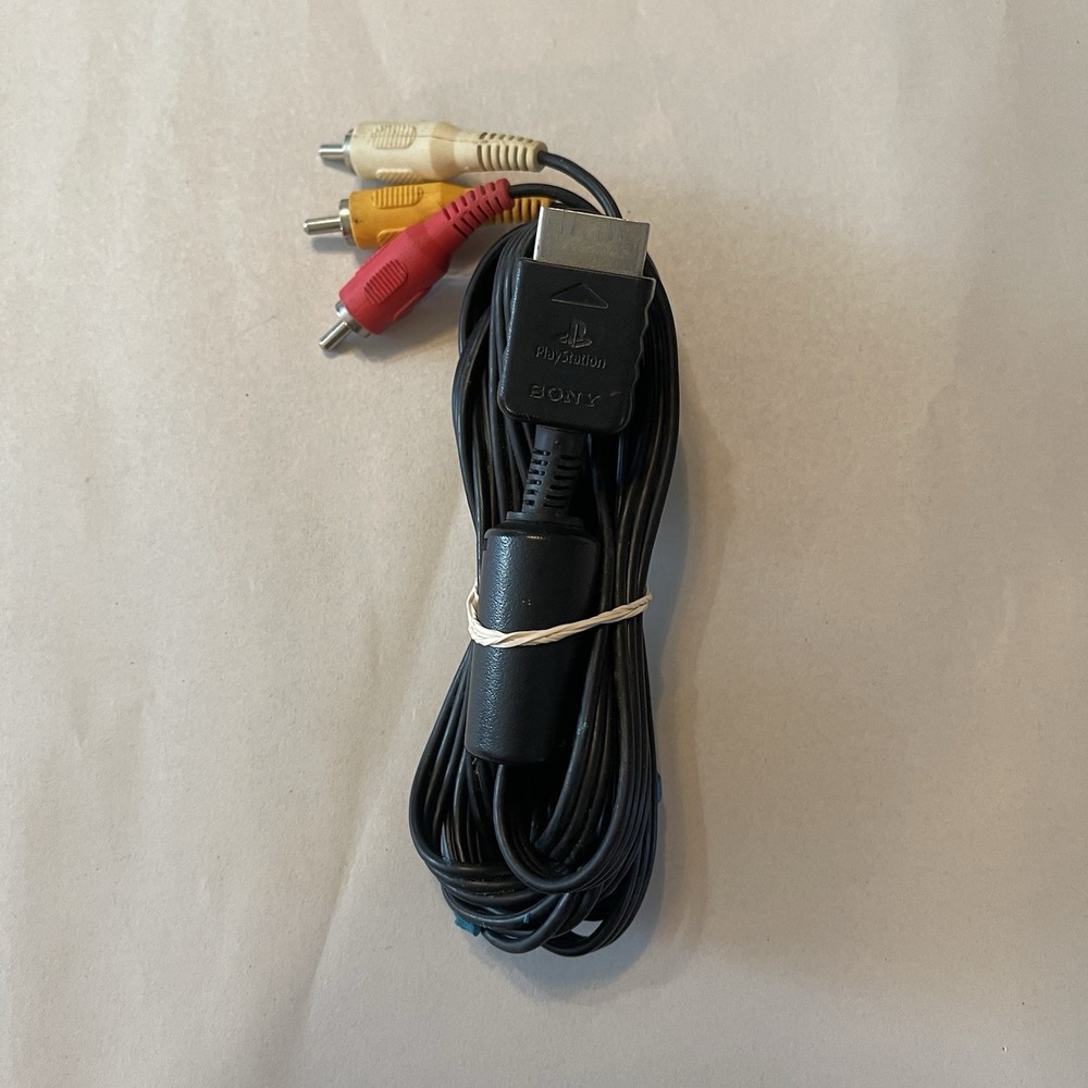 Sony PlayStation Ps1 Ps2 Ps3 - Black AV Cables OEM